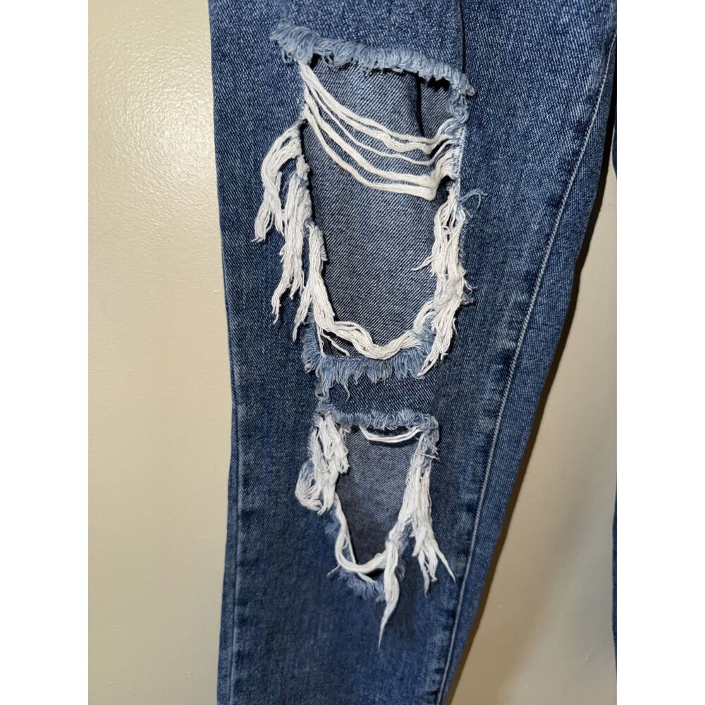 PacSun Distressed High Rise Straight Leg Jeans Button Fly Raw Hem Size 28 - Picture 6 of 10